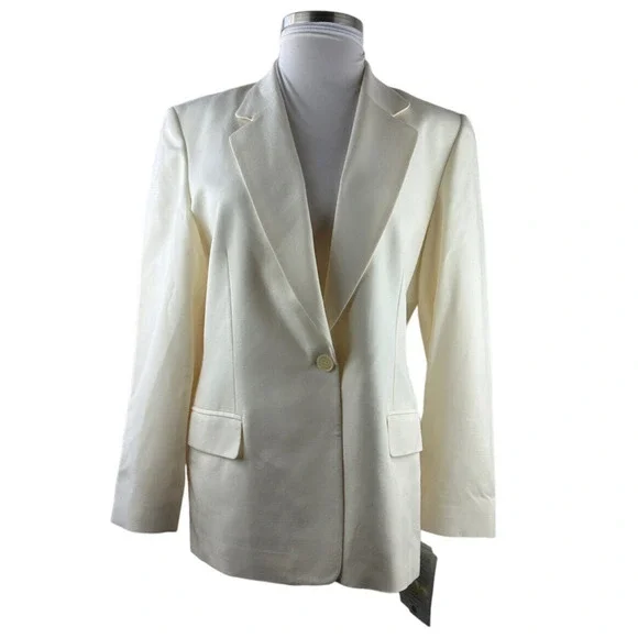NWT Pendelton Blazer Suit Jacket 100% Virgin Wool Cream Single Button Size 16 - Picture 4 of 14